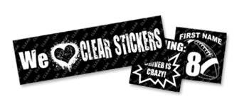 White on Clear Stickers