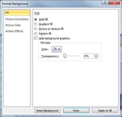 Background Formatting