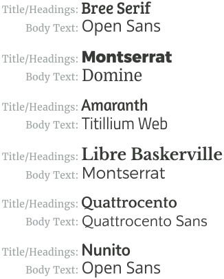 Font Pairing Chart