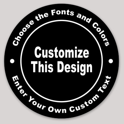 Black Circle Sticker With Curved Text Makestickers