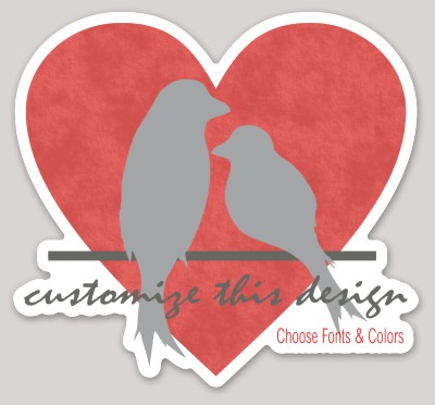 Template TemplateId: 13358 - heart love birds marriage wedding valentine