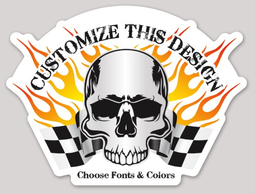 Template TemplateId: 13321 - racing flag flame fire skull checkered race